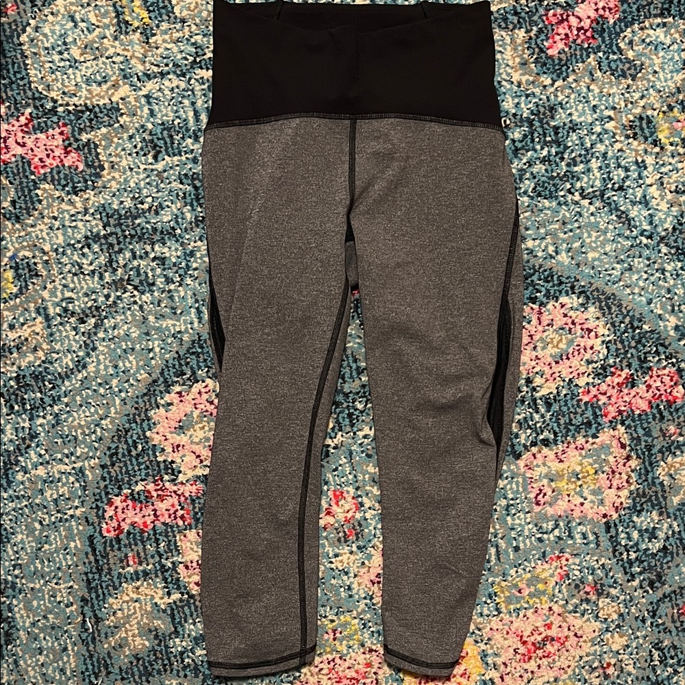 Lululemon Train Times Crop leggings in heathered black/black